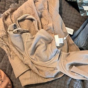 Monday swimwear swim top and linen skirt